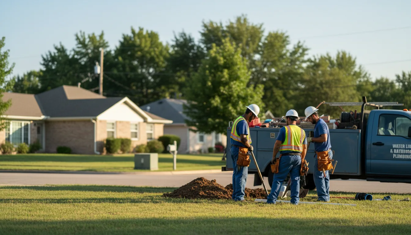 Residential water line and bathroom plumbing service in Taswell, IN